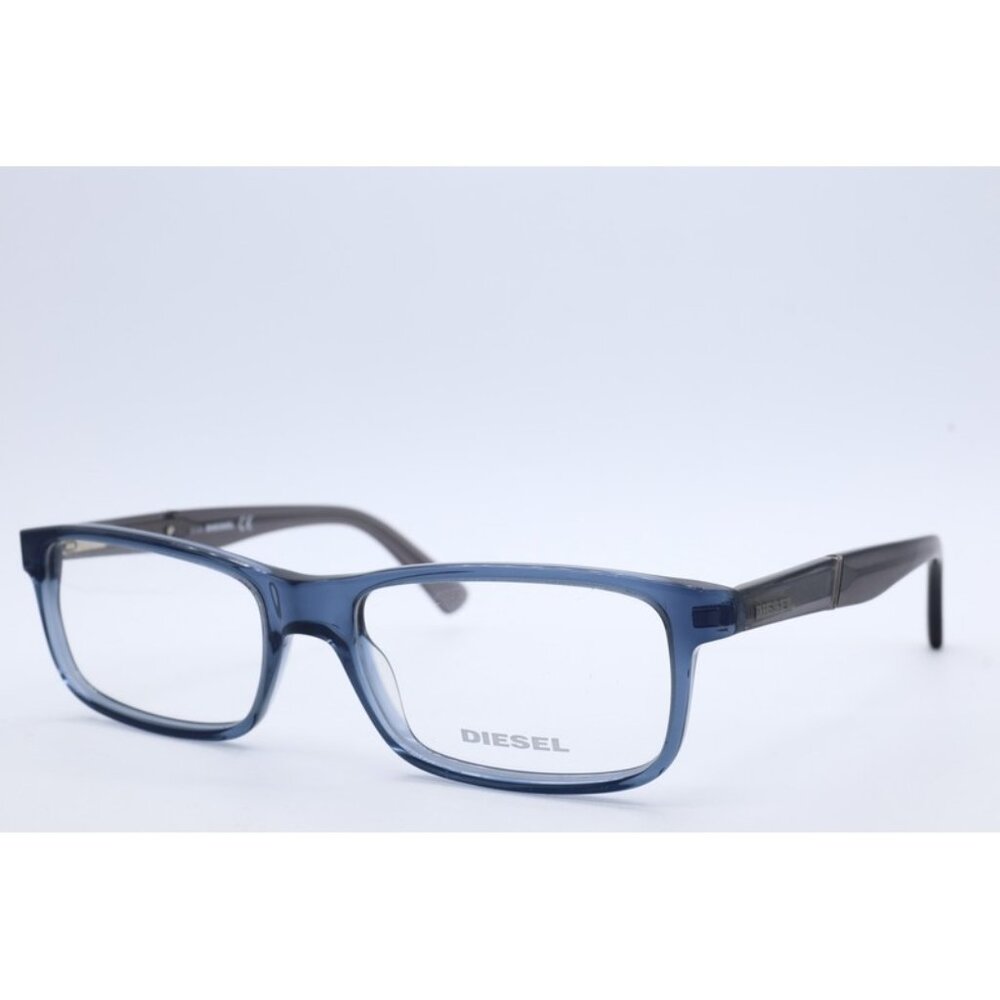 Diesel DL 5292 090 Rectangle Shinny Blue Eyeglasses Clear Lenses 54mm